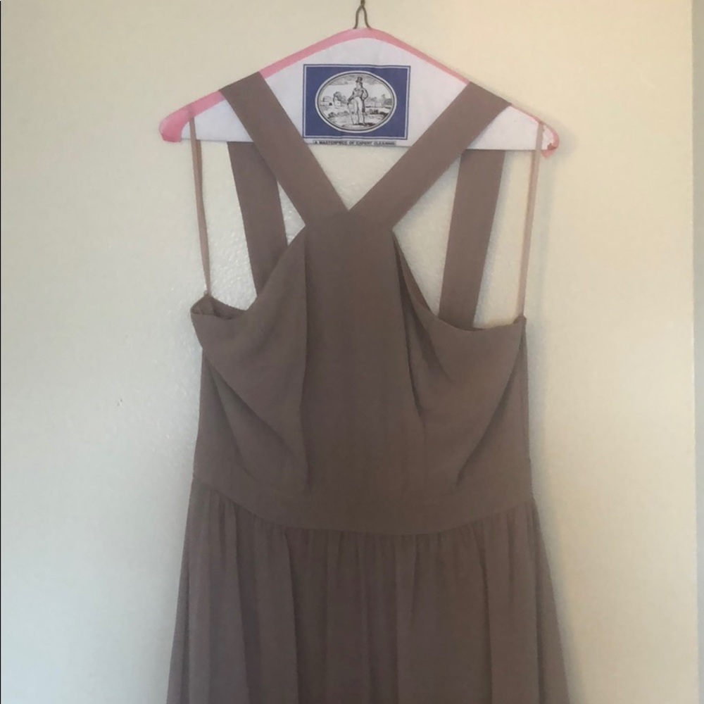 Lulu’s Air of Romance Taupe Maxi Dress
